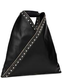 schwarze Shopper Tasche aus Leder von MM6 MAISON MARGIELA