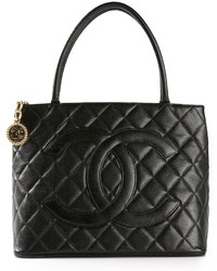 schwarze Shopper Tasche aus Leder von Chanel