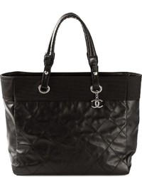 schwarze Shopper Tasche aus Leder von Chanel