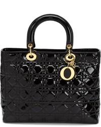 schwarze Shopper Tasche aus Leder von Christian Dior