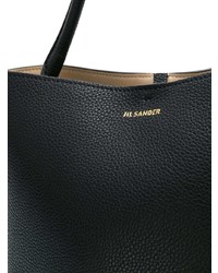 schwarze Shopper Tasche aus Leder von Jil Sander