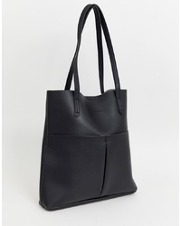 schwarze Shopper Tasche aus Leder von Claudia Canova