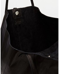 schwarze Shopper Tasche aus Leder von Asos