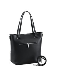 schwarze Shopper Tasche aus Leder von COLLEZIONE ALESSANDRO