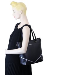 schwarze Shopper Tasche aus Leder von COLLEZIONE ALESSANDRO