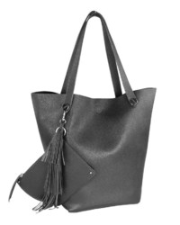 schwarze Shopper Tasche aus Leder von COLLEZIONE ALESSANDRO