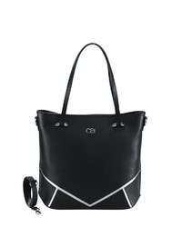 schwarze Shopper Tasche aus Leder von COLLEZIONE ALESSANDRO