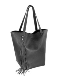 schwarze Shopper Tasche aus Leder von COLLEZIONE ALESSANDRO