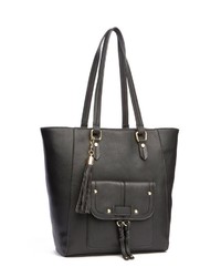 schwarze Shopper Tasche aus Leder von COLLEZIONE ALESSANDRO