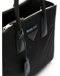 schwarze Shopper Tasche aus Leder von Prada