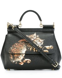 schwarze Shopper Tasche aus Leder von Dolce & Gabbana