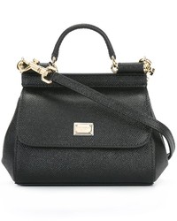 schwarze Shopper Tasche aus Leder von Dolce & Gabbana