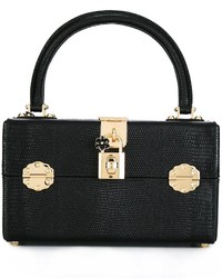 schwarze Shopper Tasche aus Leder von Dolce & Gabbana