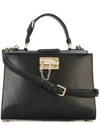 schwarze Shopper Tasche aus Leder von Dolce & Gabbana