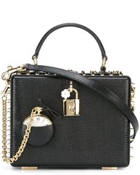 schwarze Shopper Tasche aus Leder von Dolce & Gabbana