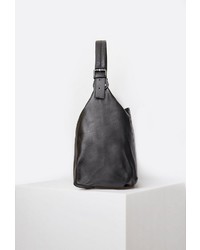 schwarze Shopper Tasche aus Leder von Dreimaster