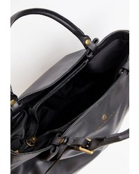 schwarze Shopper Tasche aus Leder von Dreimaster