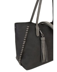 schwarze Shopper Tasche aus Leder von EMILY & NOAH