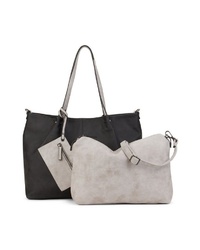 schwarze Shopper Tasche aus Leder von EMILY & NOAH