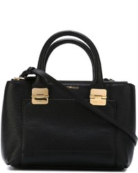 schwarze Shopper Tasche aus Leder von Emporio Armani