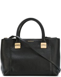 schwarze Shopper Tasche aus Leder von Emporio Armani