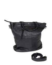 schwarze Shopper Tasche aus Leder von Freaky Nation