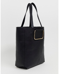 schwarze Shopper Tasche aus Leder von Glamorous