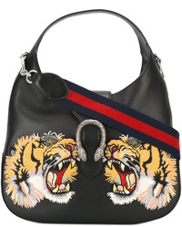 schwarze Shopper Tasche aus Leder von Gucci