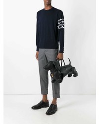 schwarze Shopper Tasche aus Leder von Thom Browne