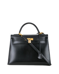 schwarze Shopper Tasche aus Leder von Hermès Vintage