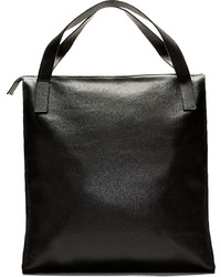 schwarze Shopper Tasche aus Leder