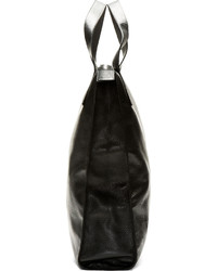 schwarze Shopper Tasche aus Leder