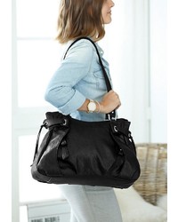 schwarze Shopper Tasche aus Leder von J. JAYZ