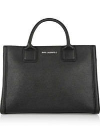 schwarze Shopper Tasche aus Leder von Karl Lagerfeld