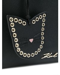 schwarze Shopper Tasche aus Leder von Karl Lagerfeld