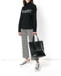 schwarze Shopper Tasche aus Leder von Karl Lagerfeld