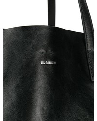 schwarze Shopper Tasche aus Leder von Jil Sander