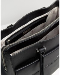 schwarze Shopper Tasche aus Leder von Modalu