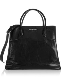 schwarze Shopper Tasche aus Leder von Miu Miu