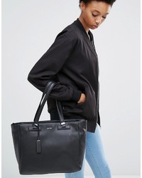 schwarze Shopper Tasche aus Leder von Calvin Klein