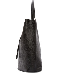 schwarze Shopper Tasche aus Leder