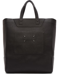 schwarze Shopper Tasche aus Leder