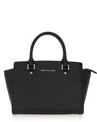 schwarze Shopper Tasche aus Leder von MICHAEL Michael Kors