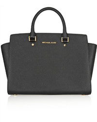 schwarze Shopper Tasche aus Leder von MICHAEL Michael Kors