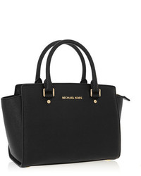 schwarze Shopper Tasche aus Leder von MICHAEL Michael Kors