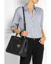 schwarze Shopper Tasche aus Leder von MICHAEL Michael Kors