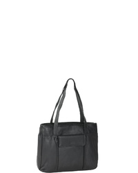 schwarze Shopper Tasche aus Leder von Mika Lederwaren