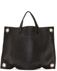 schwarze Shopper Tasche aus Leder