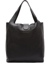 schwarze Shopper Tasche aus Leder