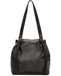 schwarze Shopper Tasche aus Leder